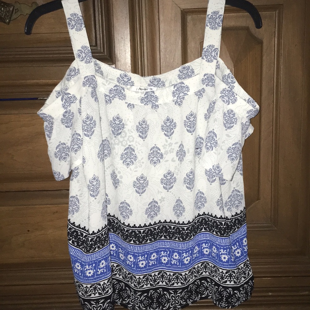Flower Leave Design Off the Shoulder Blouse